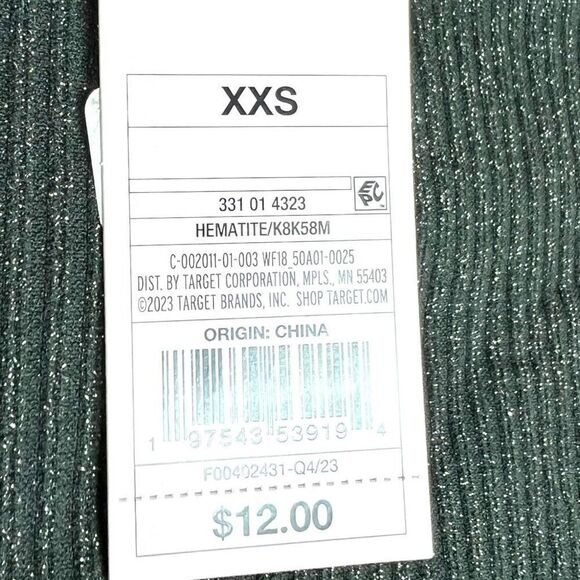 NEW Wild Fable Hematite Metallic Short Sleeve Seamless Baby T-Shirt XXS - Picture 3 of 6